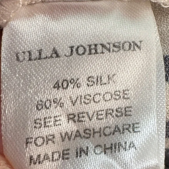 Ulla Johnson Striped Silk Blend Tunic Dress Size 2 Ivory Navy Boho Minimalist - Picture 11 of 12